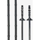 LeMieux Rênes Arika Soft Rubber with Stopper Noir/Argent LeMieux Rênes Arika Soft Rubber with Stopper Noir/Argent