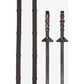 LeMieux Rênes Arika Soft Rubber with Stopper Marron/Laiton LeMieux Rênes Arika Soft Rubber with Stopper Marron/Laiton