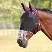 FlyGuard by Shires Masque Anti-Mouches Pro Deluxe avec Oreilles et Franges Black Cherry FlyGuard by Shires Masque Anti-Mouches Pro Deluxe avec Oreilles et Franges Black Cherry