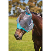 Weatherbeeta Masque Anti-Mouches Comfitec Deluxe Fine Mesh avec Oreilles Gris/Turquoise Weatherbeeta Masque Anti-Mouches Comfitec Deluxe Fine Mesh avec Oreilles Gris/Turquoise