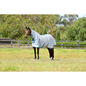 WeatherBeeta Couverture Anti-Mouches ComFiTec Zephyr Plus Mesh Combo Neck Silver/Teal Green/Stone WeatherBeeta Couverture Anti-Mouches ComFiTec Zephyr Plus Mesh Combo Neck Silver/Teal Green/Stone