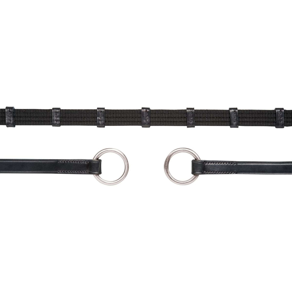 Schockemöhle Rênes avec Stops et Ring Noir/Argent