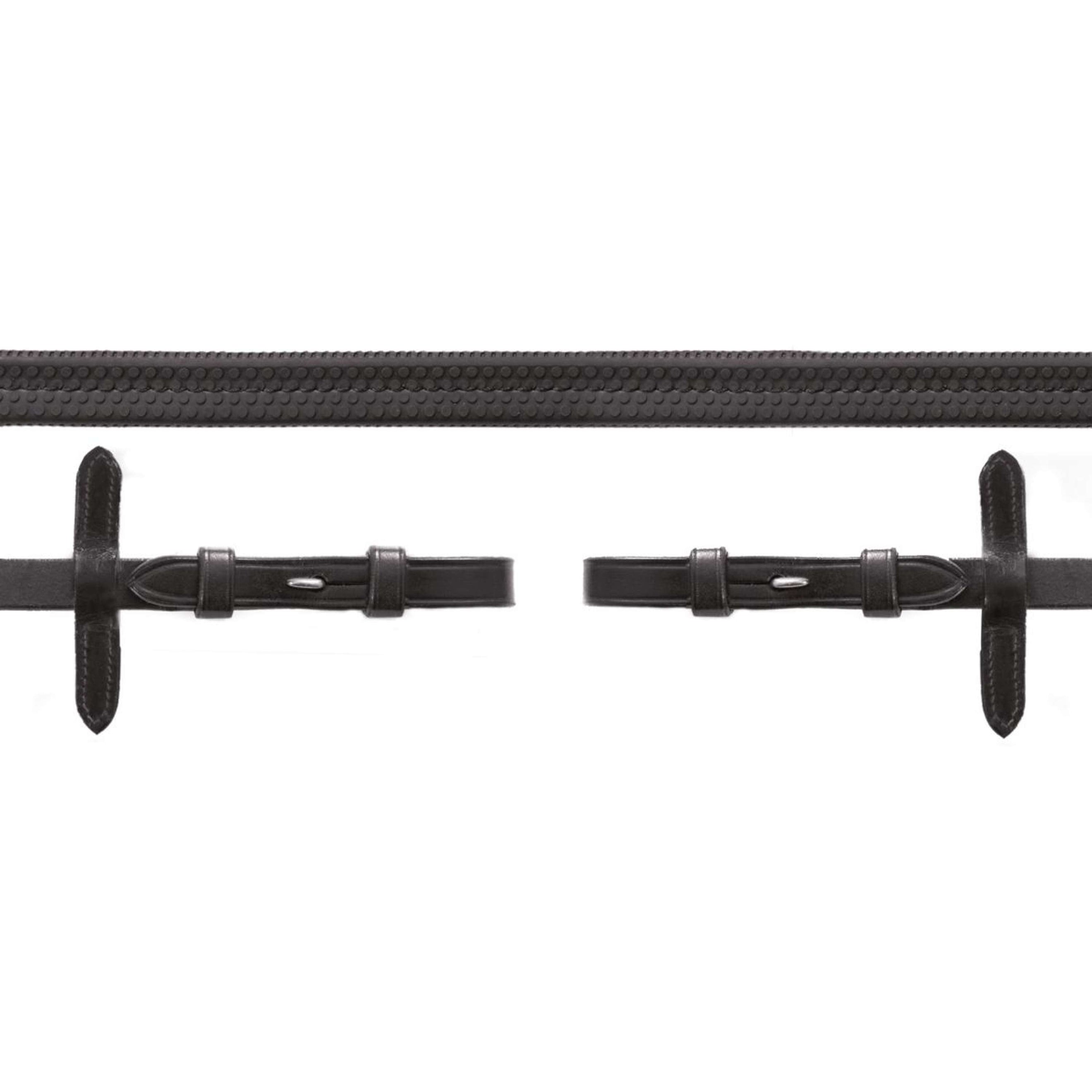 Schockemöhle Rênes Caoutchouc Noir/Argent Schockemöhle Rênes Caoutchouc Noir/Argent