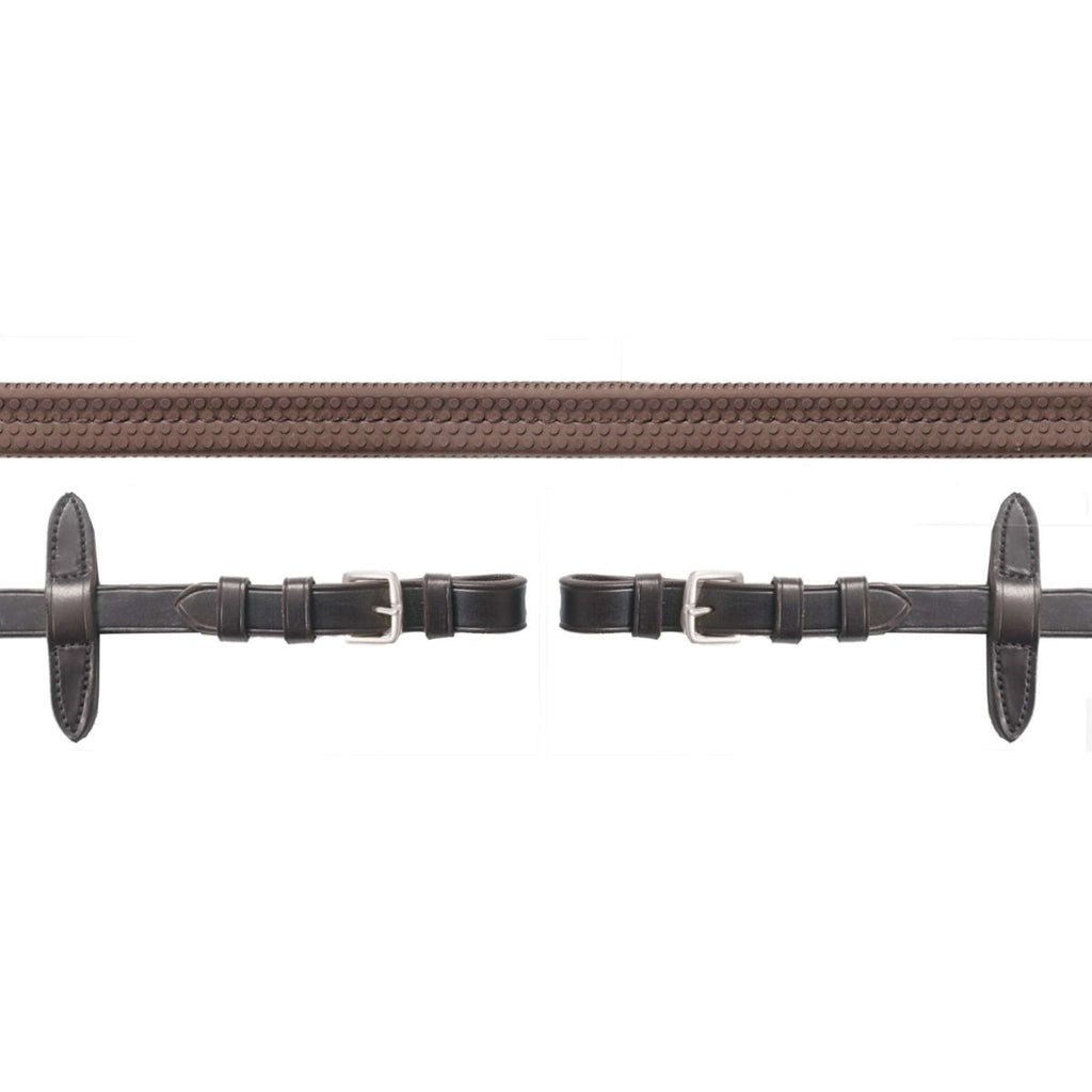 Schockemöhle Rênes Neo Line Caoutchouc Marron/Argent