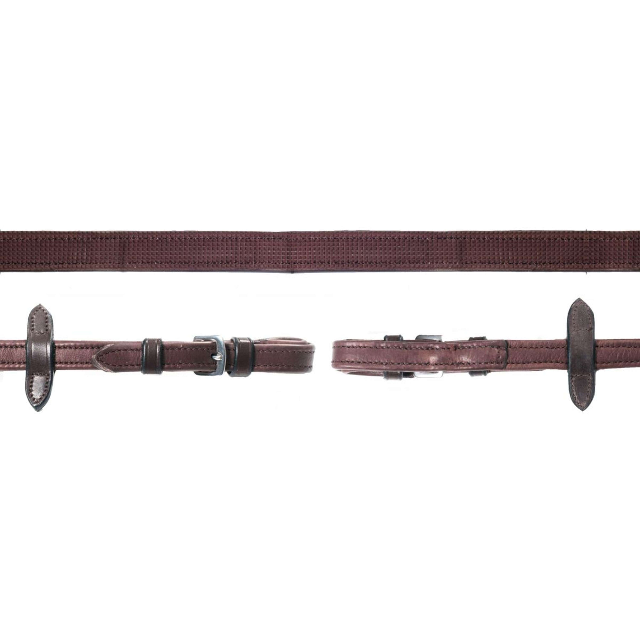 Schockemöhle Rênes Durasoft Grip Caoutchouc DonkerMarron/Argent Schockemöhle Rênes Durasoft Grip Caoutchouc DonkerMarron/Argent