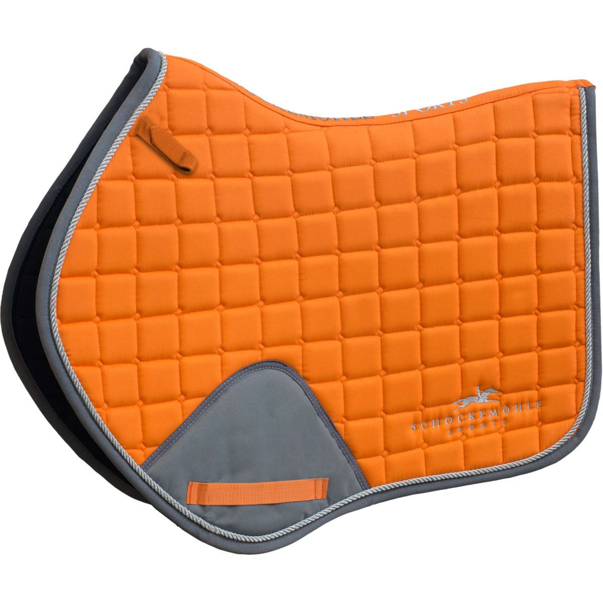 Schockemöhle Tapis de Selle Power Logo de Saut Orange/gris