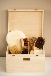 Showtime Caisse de Pansage Luxe met borstels Beige