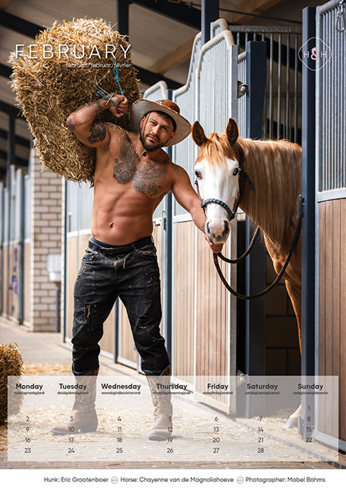 Horse and Hunk Calendrier 2026