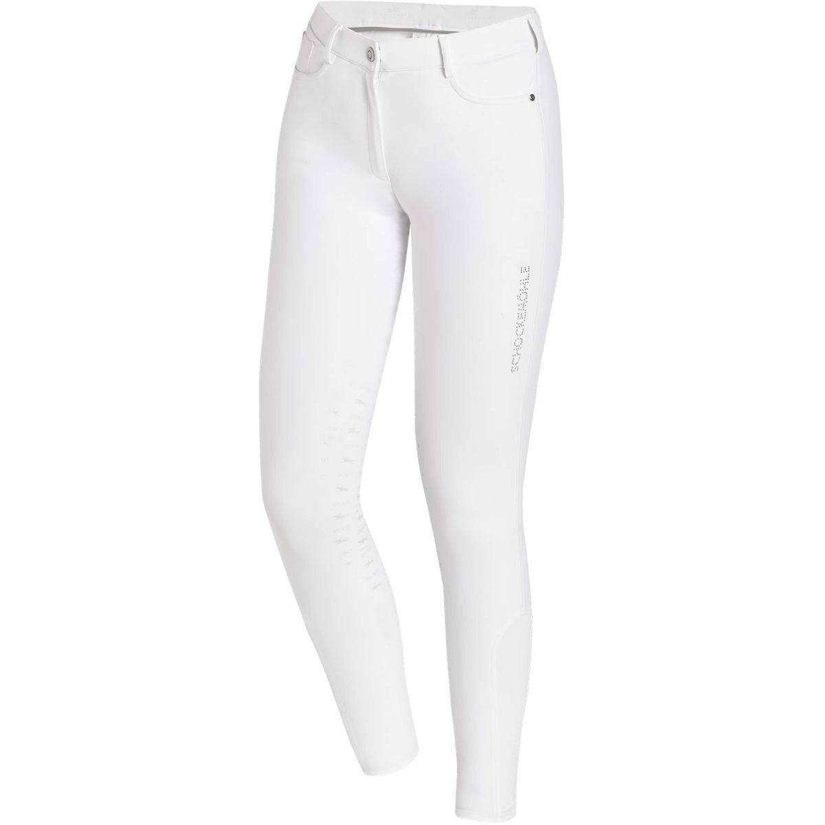 Schockemöhle Pantalon d'Équitation Equinox Livia Poignée Genou Blanc