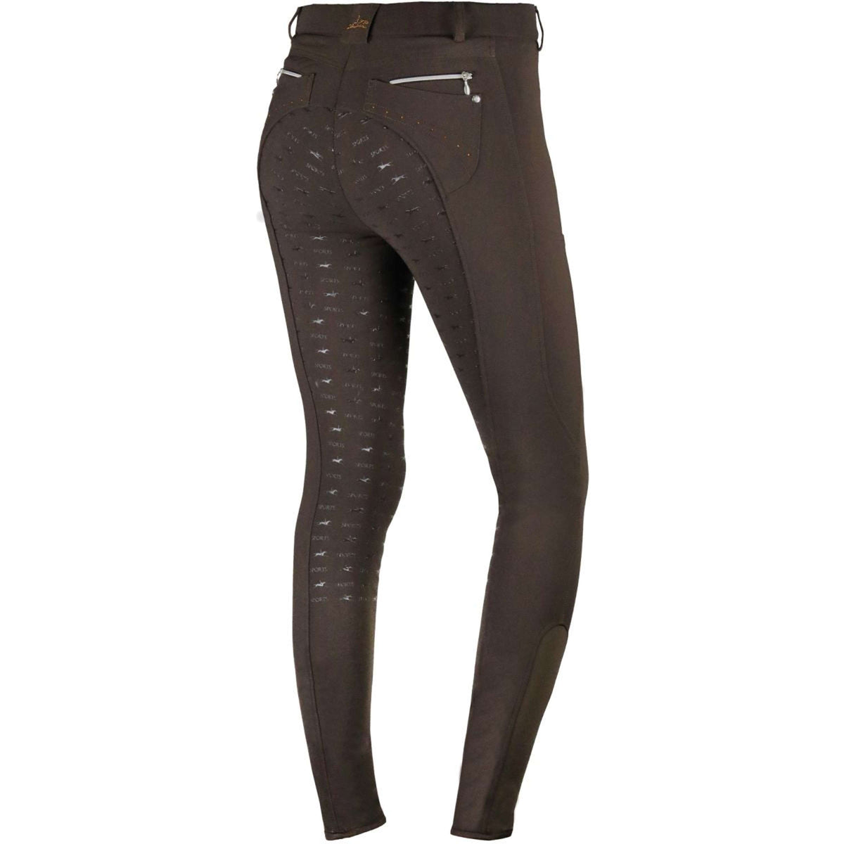 Schockemöhle Pantalon d'Équitation Victory Full Grip Marron foncé