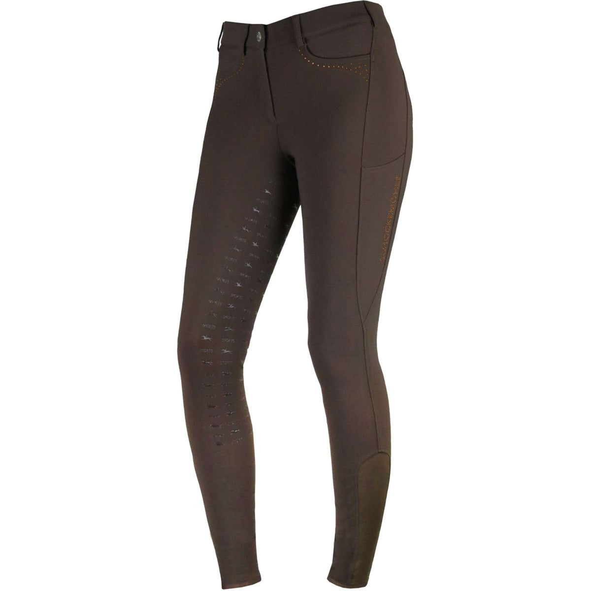 Schockemöhle Pantalon d'Équitation Victory Full Grip Marron foncé