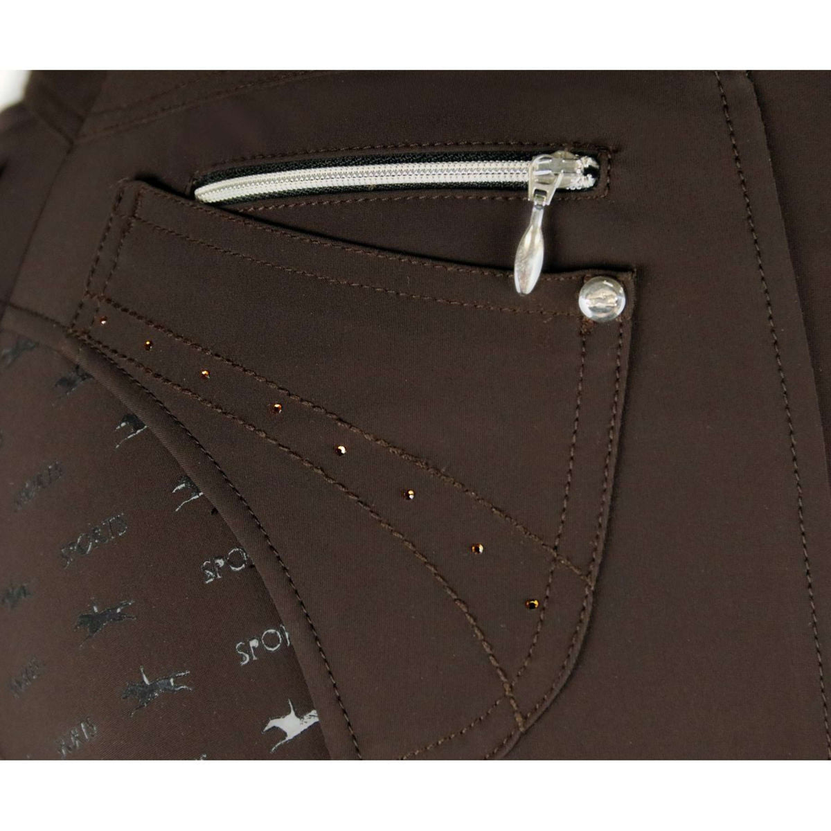 Schockemöhle Pantalon d'Équitation Victory Full Grip Marron foncé