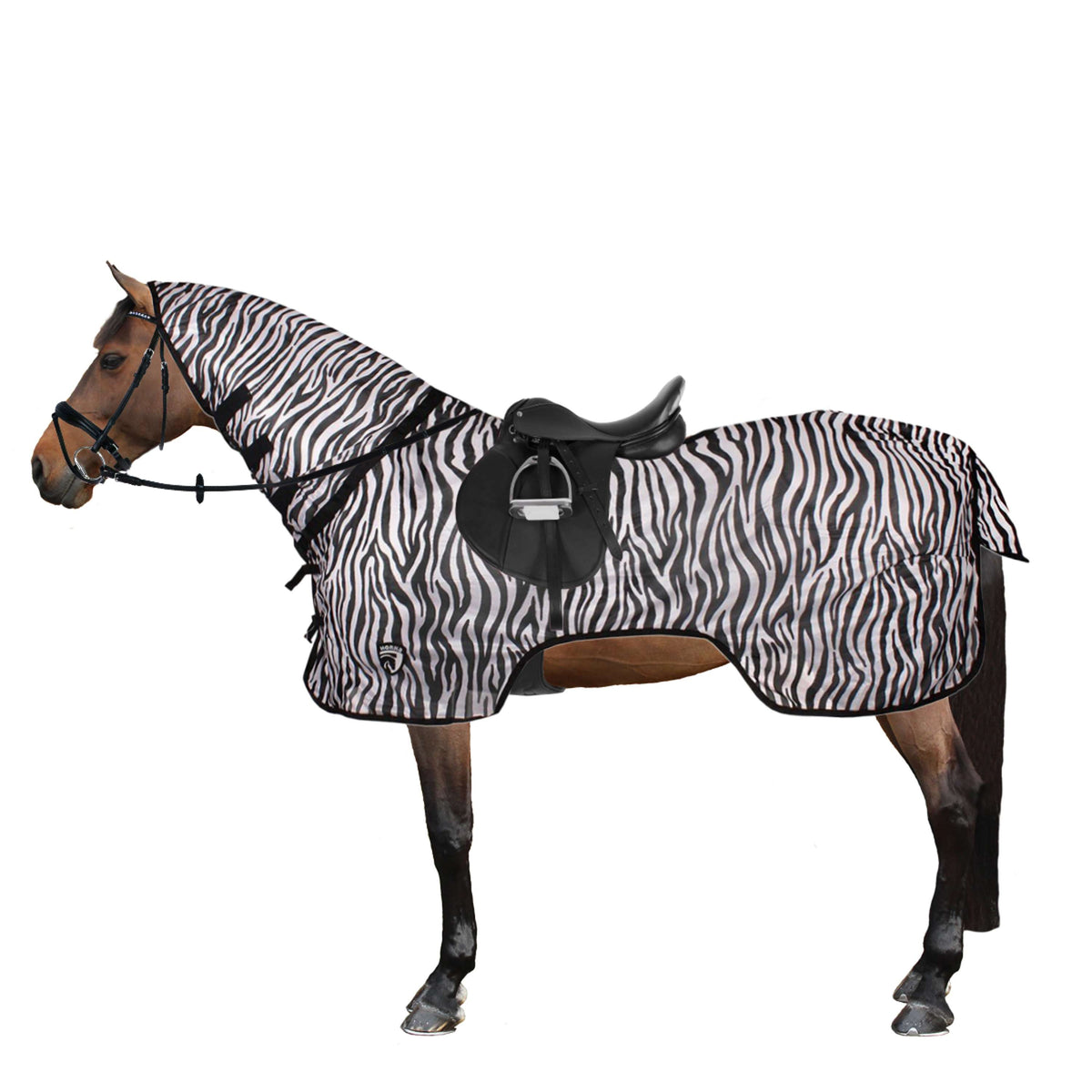 HORKA Couvre-reins Anti-mouches Fixe Cou Zebra