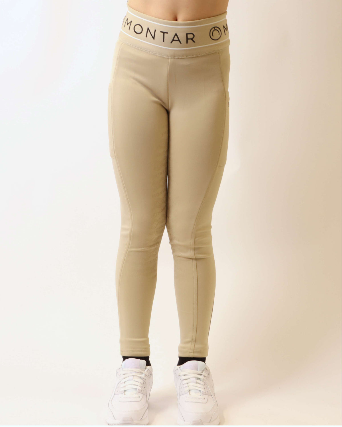 Montar Pantalon d'Équitation MoMellani Viv Full Grip Enfants Beige