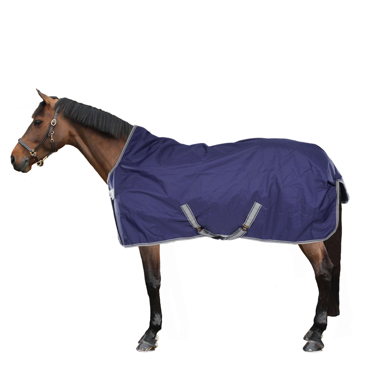 Bucas Couverture Turnout Freedom High Neck 150g Marin/Argente