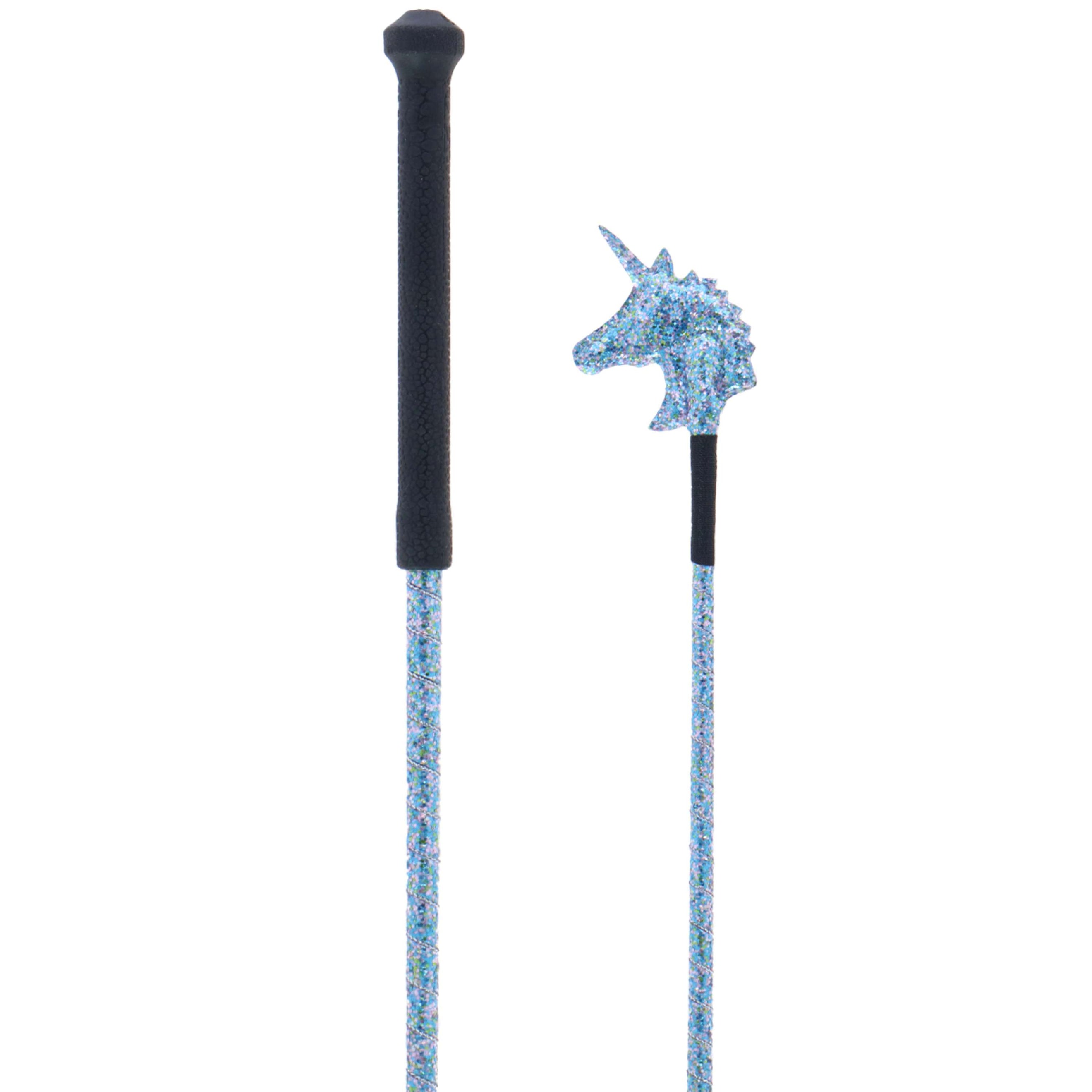 Dublin Cravache de Saut Glitter Unicorn Bleu