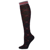 Harry's Horse Chaussettes d'Équitation Ruit Noir/Gris/Rouge