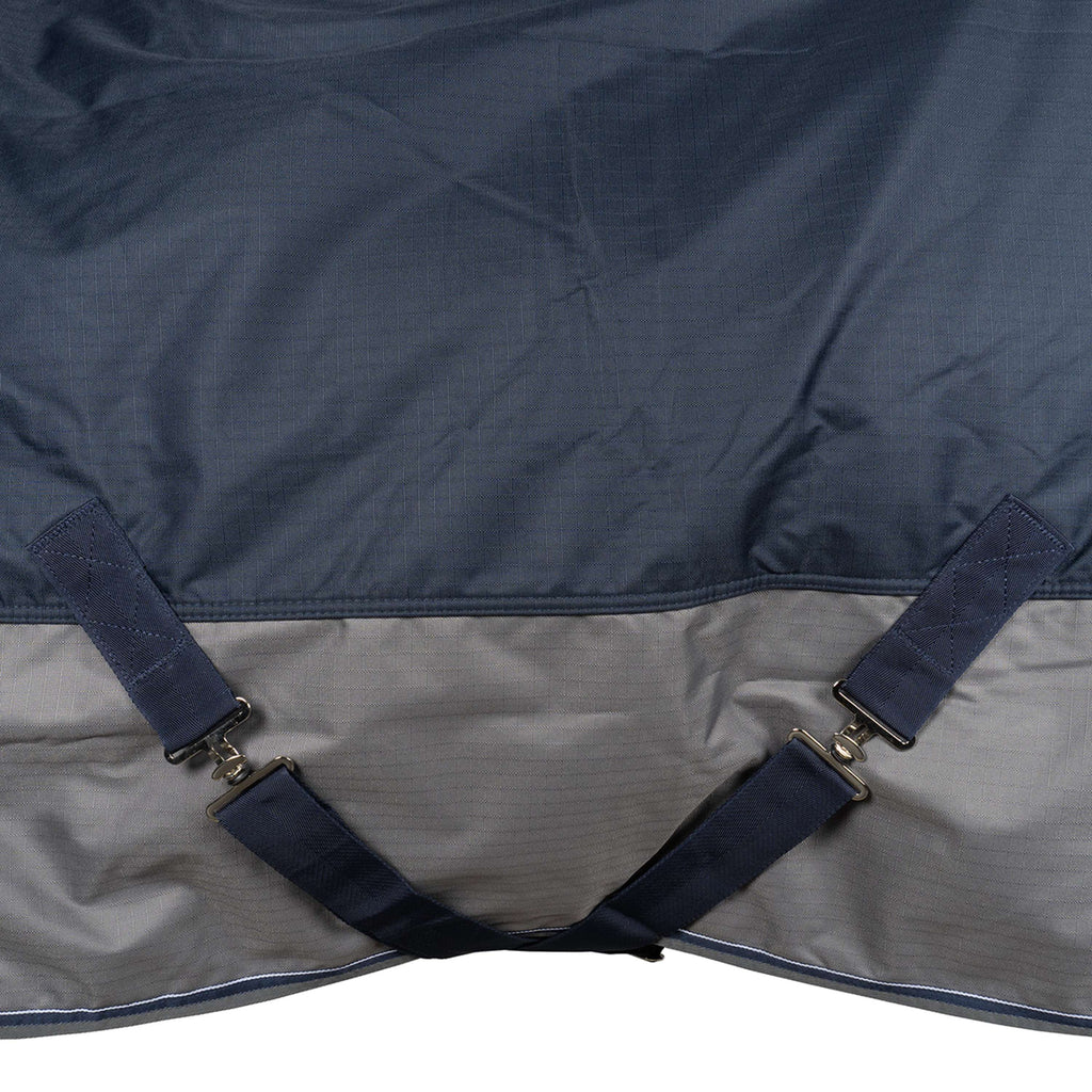EQUITHÈME Couverture d'Extérieur Tyrex 600 D Fleece 0g Polaire Bleu Marine/Gris