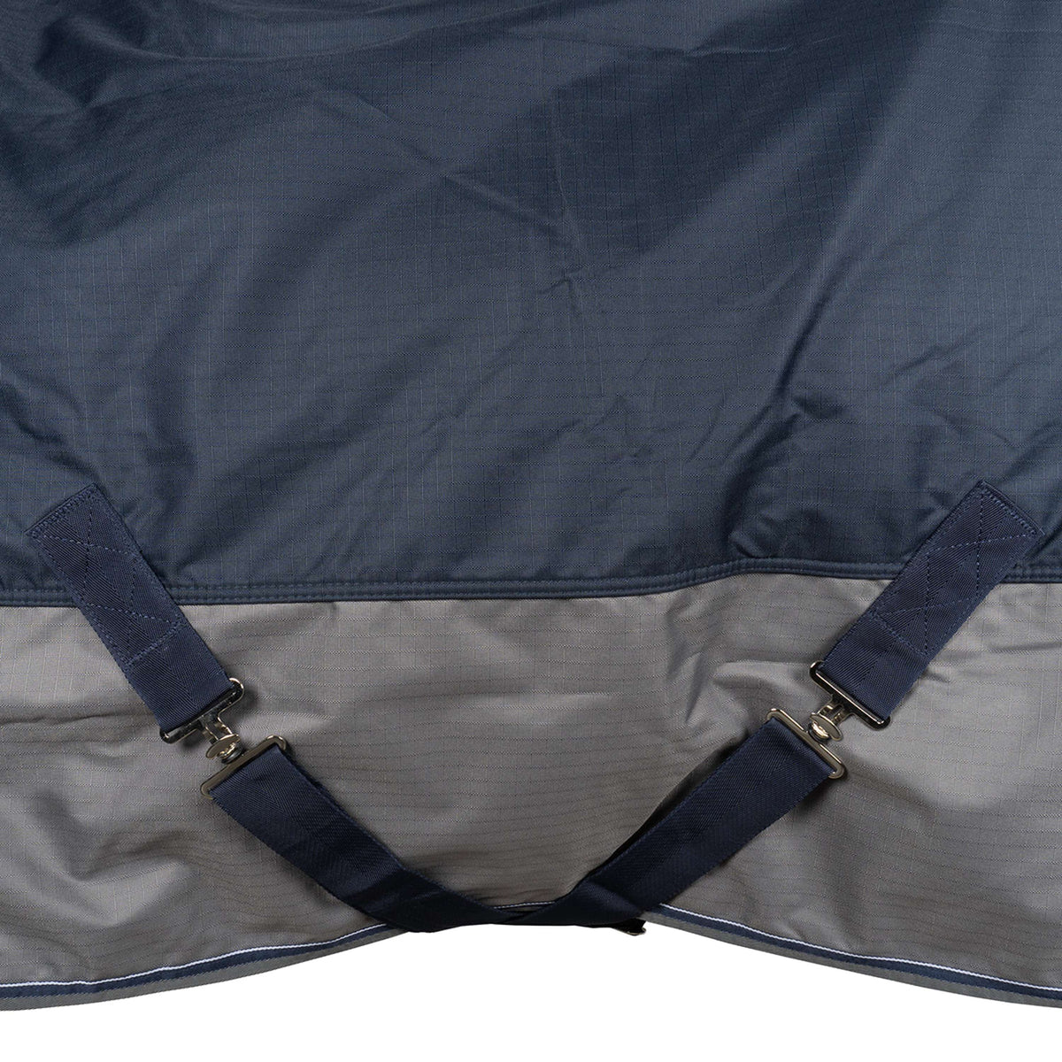 EQUITHÈME Couverture d'Extérieur Tyrex 600 D Fleece 0g Polaire Bleu Marine/Gris