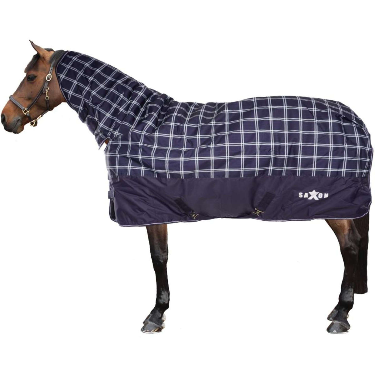 Weatherbeeta Couverture Saxon Defiant 600D Combo Medium Navy Plaid