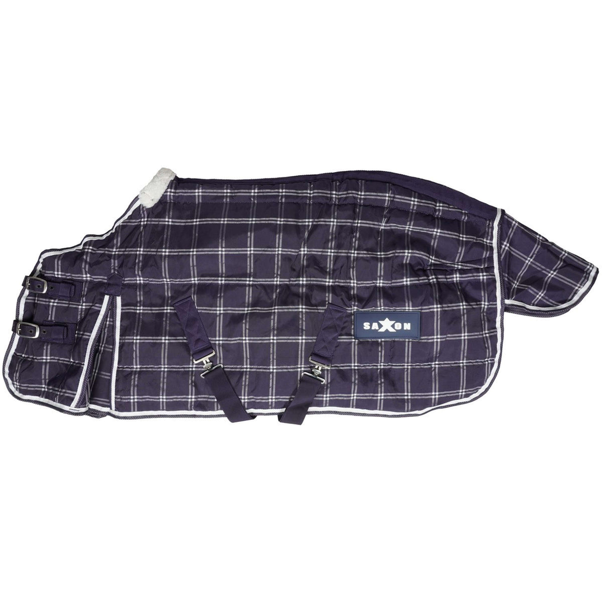 Weatherbeeta Couverture Saxon 1200D PP Stable Standard Neck Medium Navy Plaid