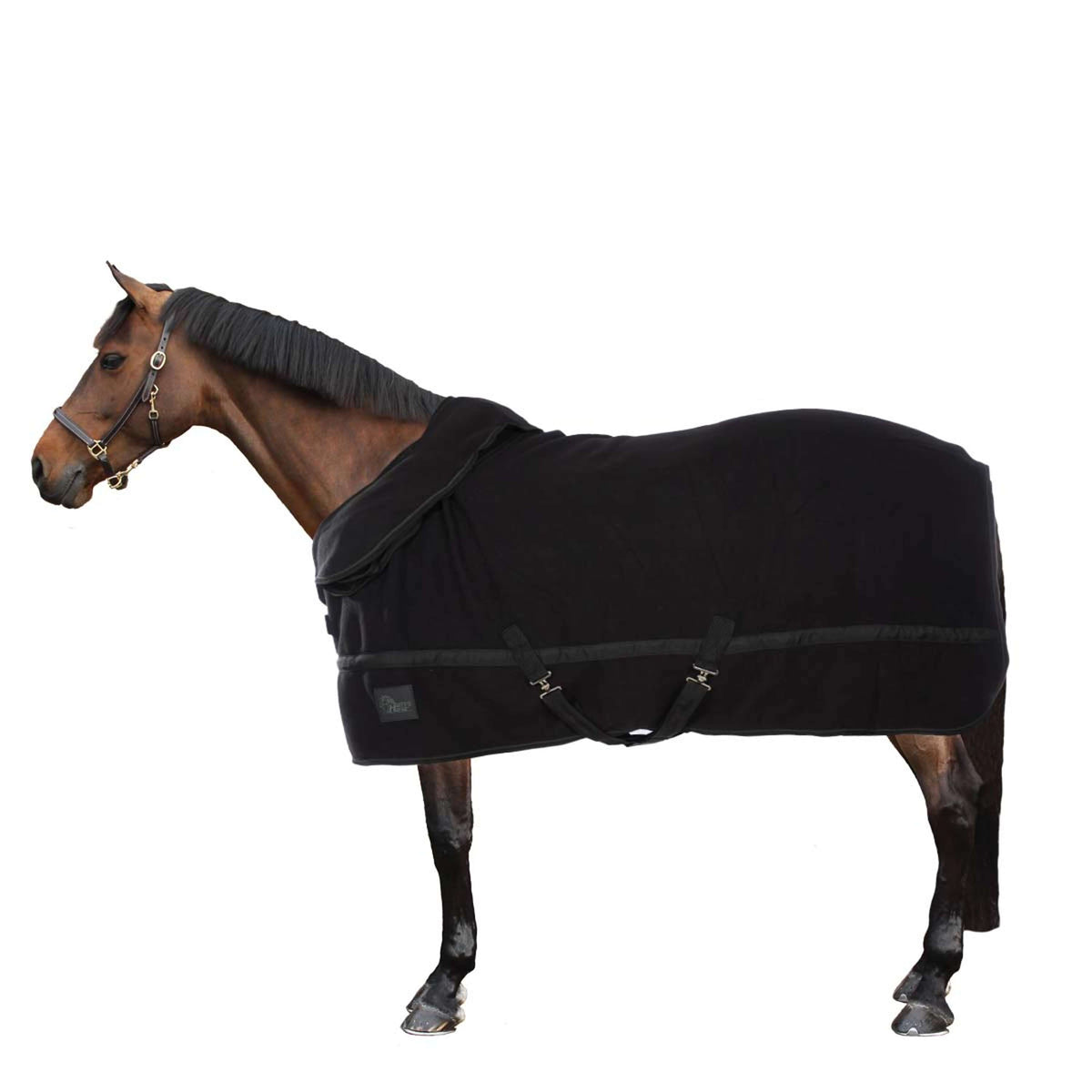 Harry's Horse Couverture Polaire avec Col Enroulable Noir