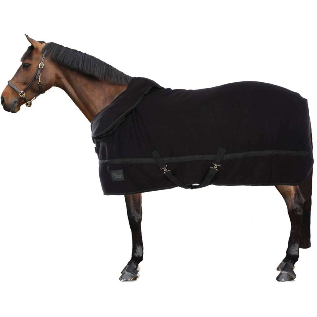 Harry's Horse Couverture Polaire avec Col Enroulable Noir