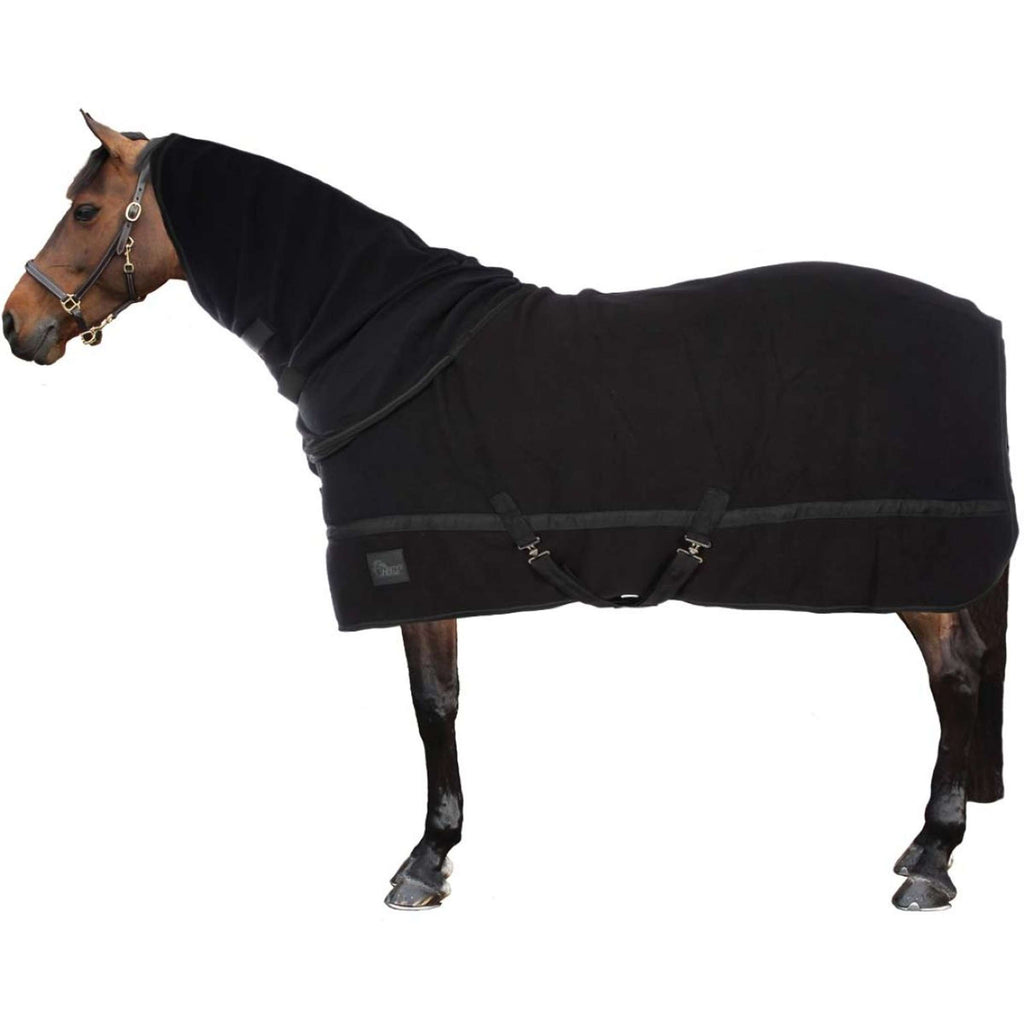 Harry's Horse Couverture Polaire avec Col Enroulable Noir