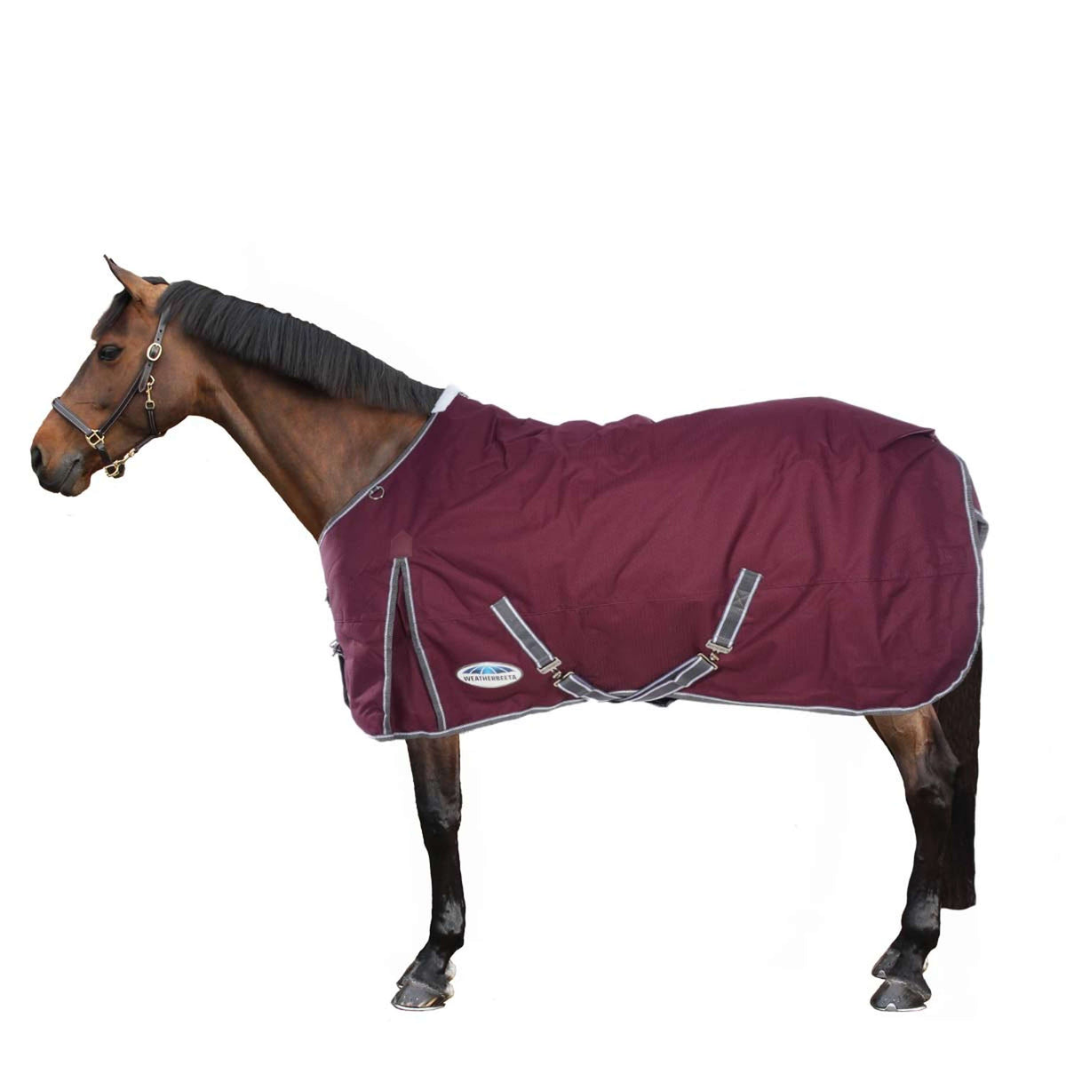 Weatherbeeta Couverture d'Hiver Comfitec Plus Dynamic II Standard Neck Medium 220g Maroon/Gris/Blanc