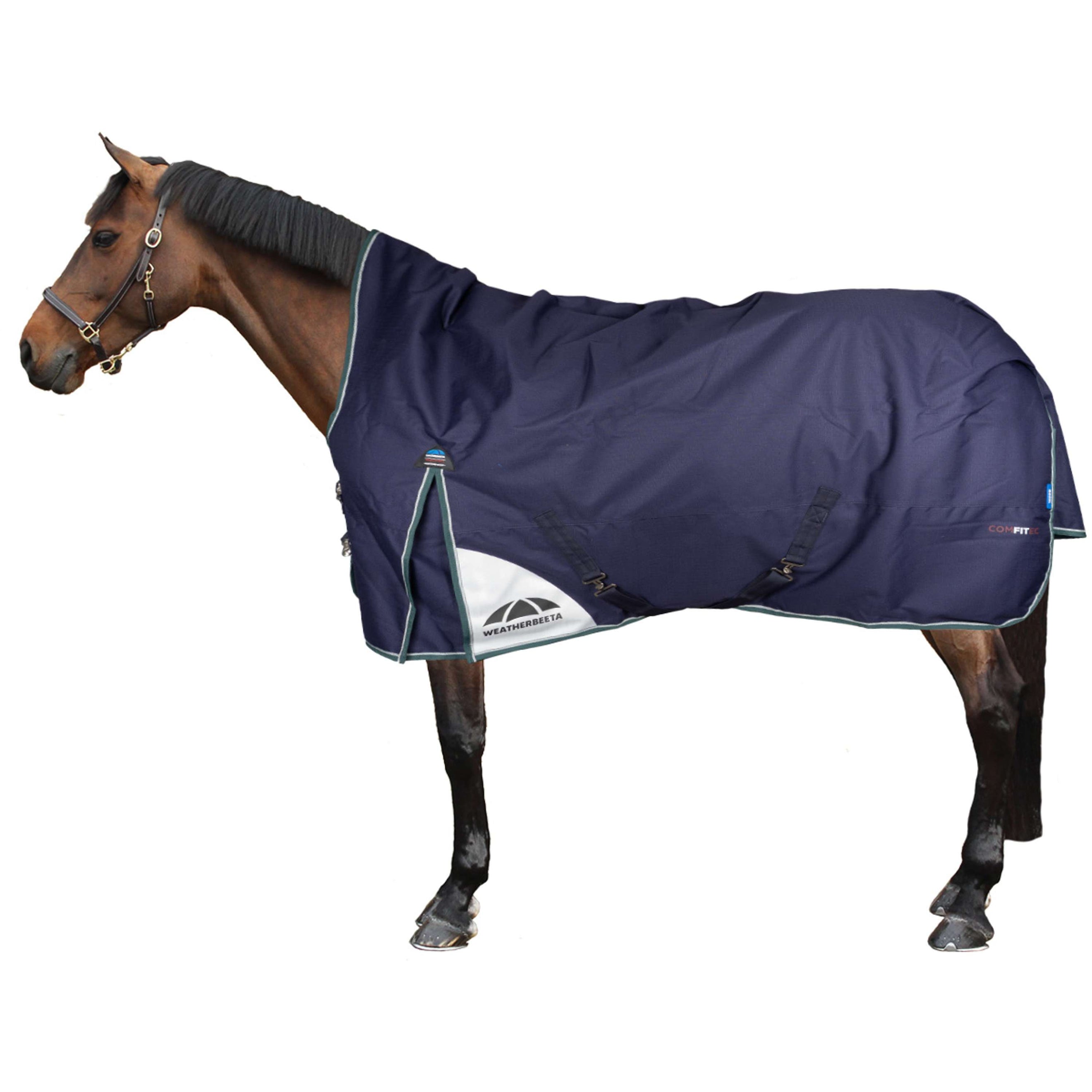 WeatherBeeta ComFiTec Plus Dynamic Turnout High Neck 100g Navy/Forest Green WeatherBeeta ComFiTec Plus Dynamic Turnout High Neck 100g Navy/Forest Green