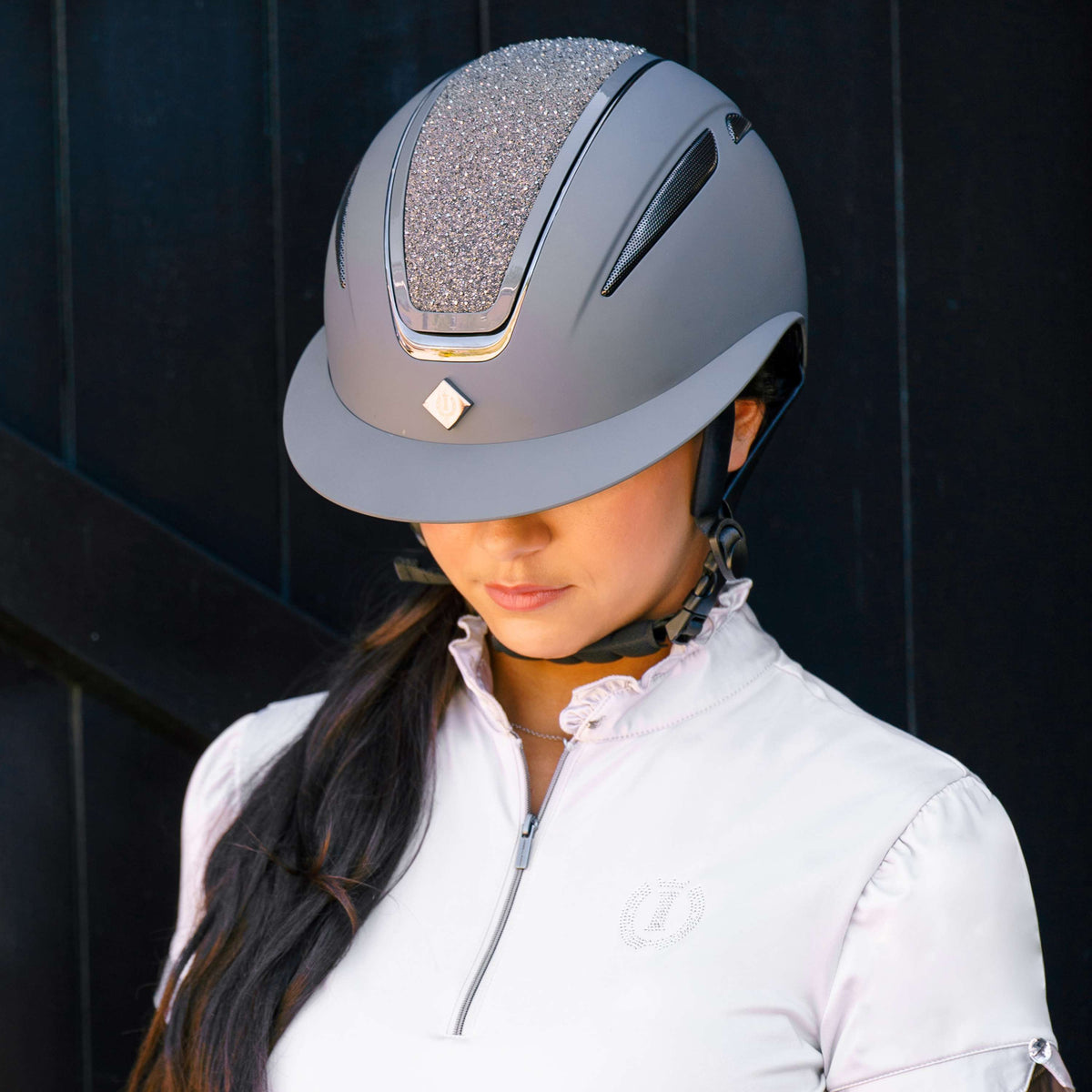Imperial Riding Bombe IRHOlania Deluxe Big Visor Gris