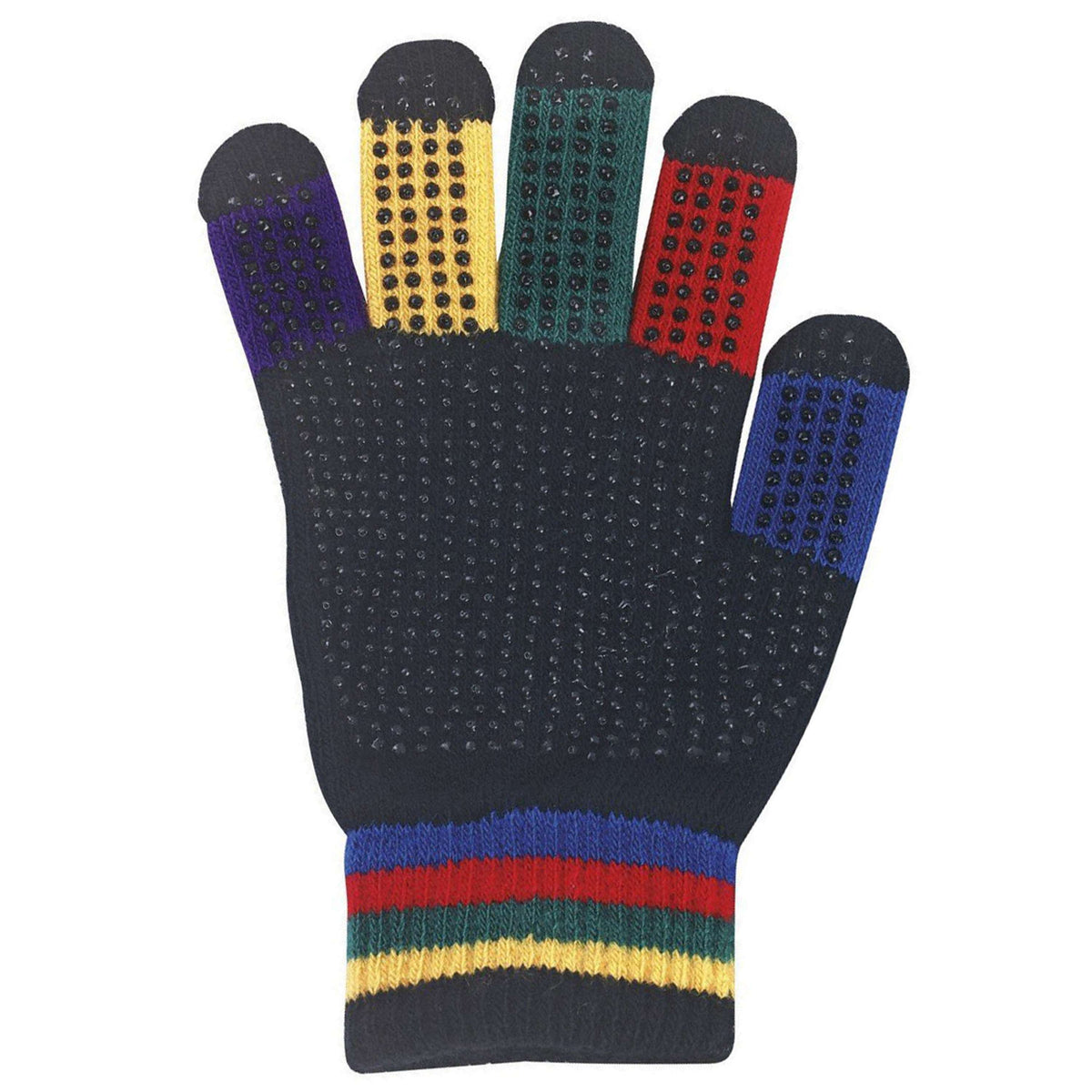 Kerbl Gants d’équitation Magic Grippy arc-en-ciel/Noir