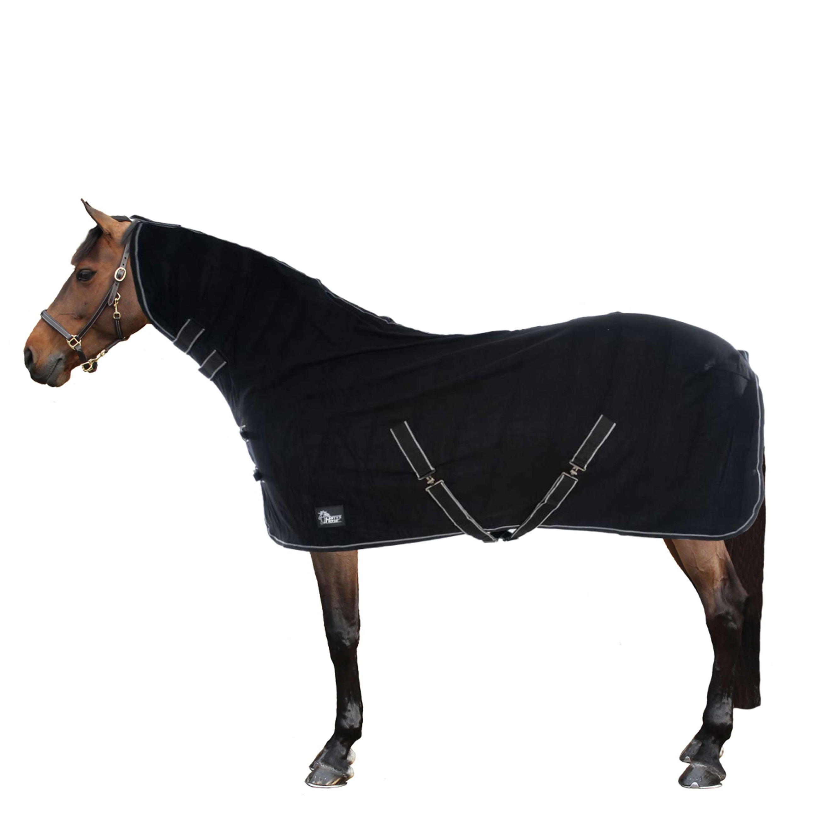 Harry's Horse Couverture Polaire avec Couvre-cou Noir