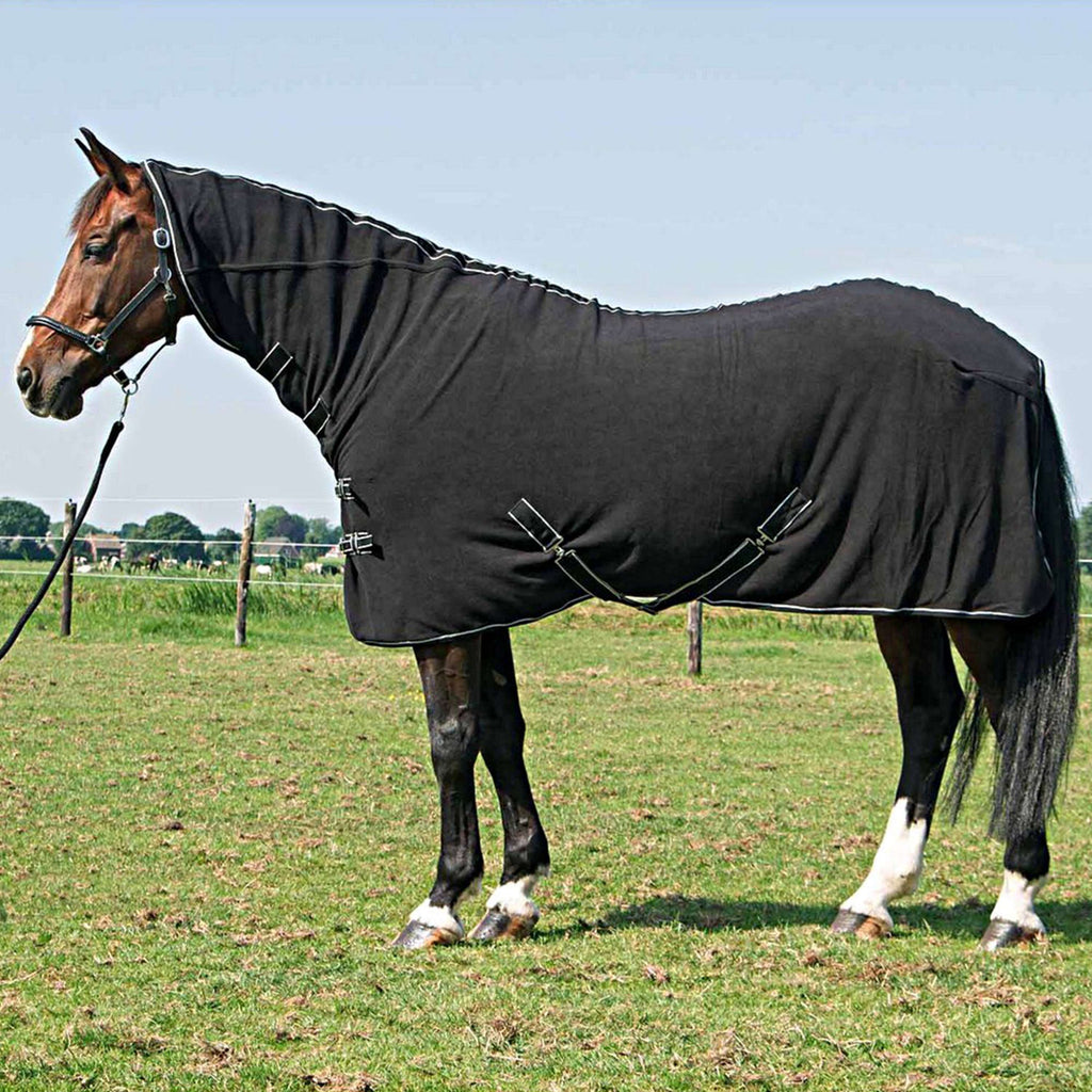Harry's Horse Couverture Polaire avec Couvre-cou Noir