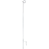 Agradi Power Piquet de Clôture Acier de Ressort avec Boucle 10 Pièces Métal 109cm Blanc