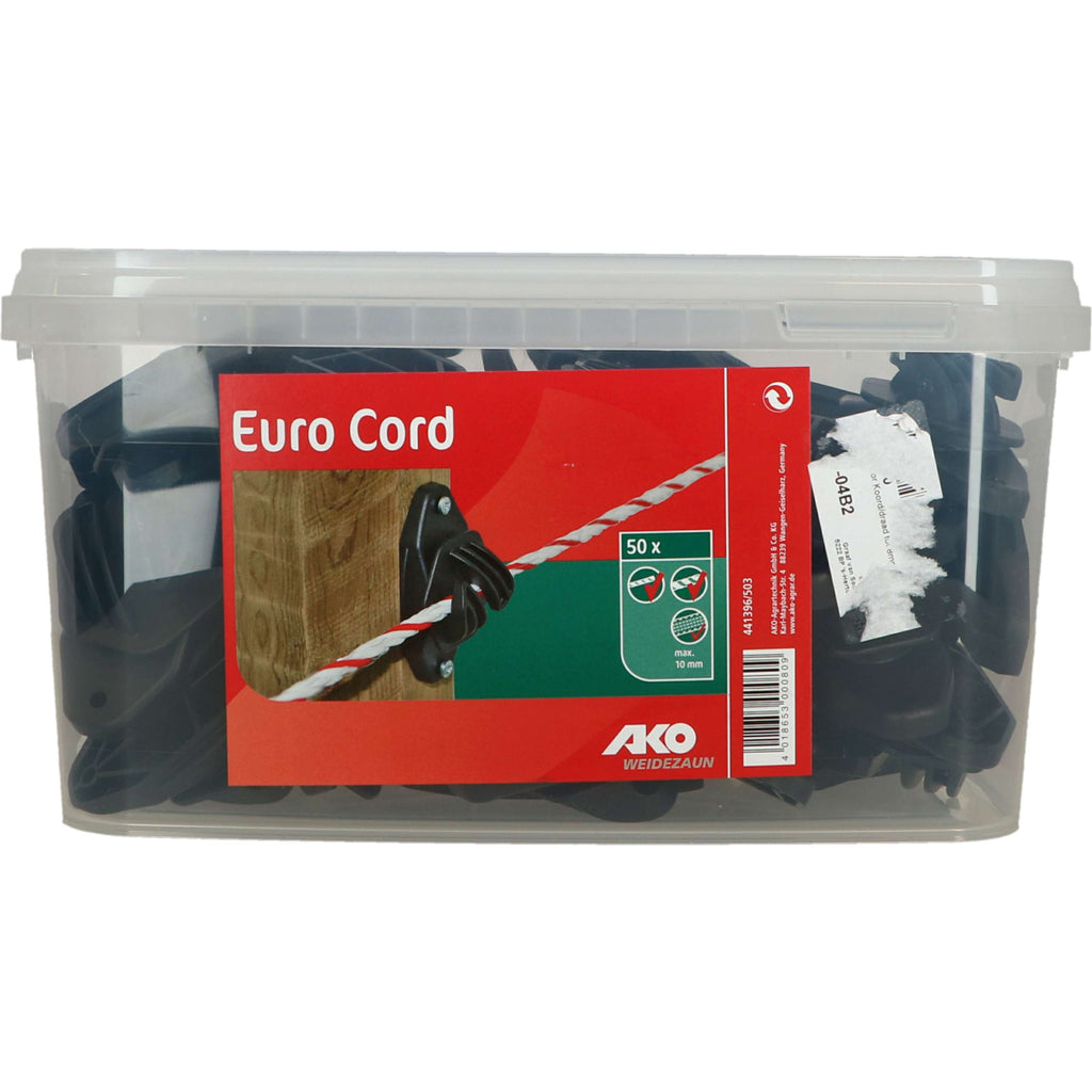 Ako Isolateur Cordon/Fil jusqu'à 8mm 10 Pièces Noir