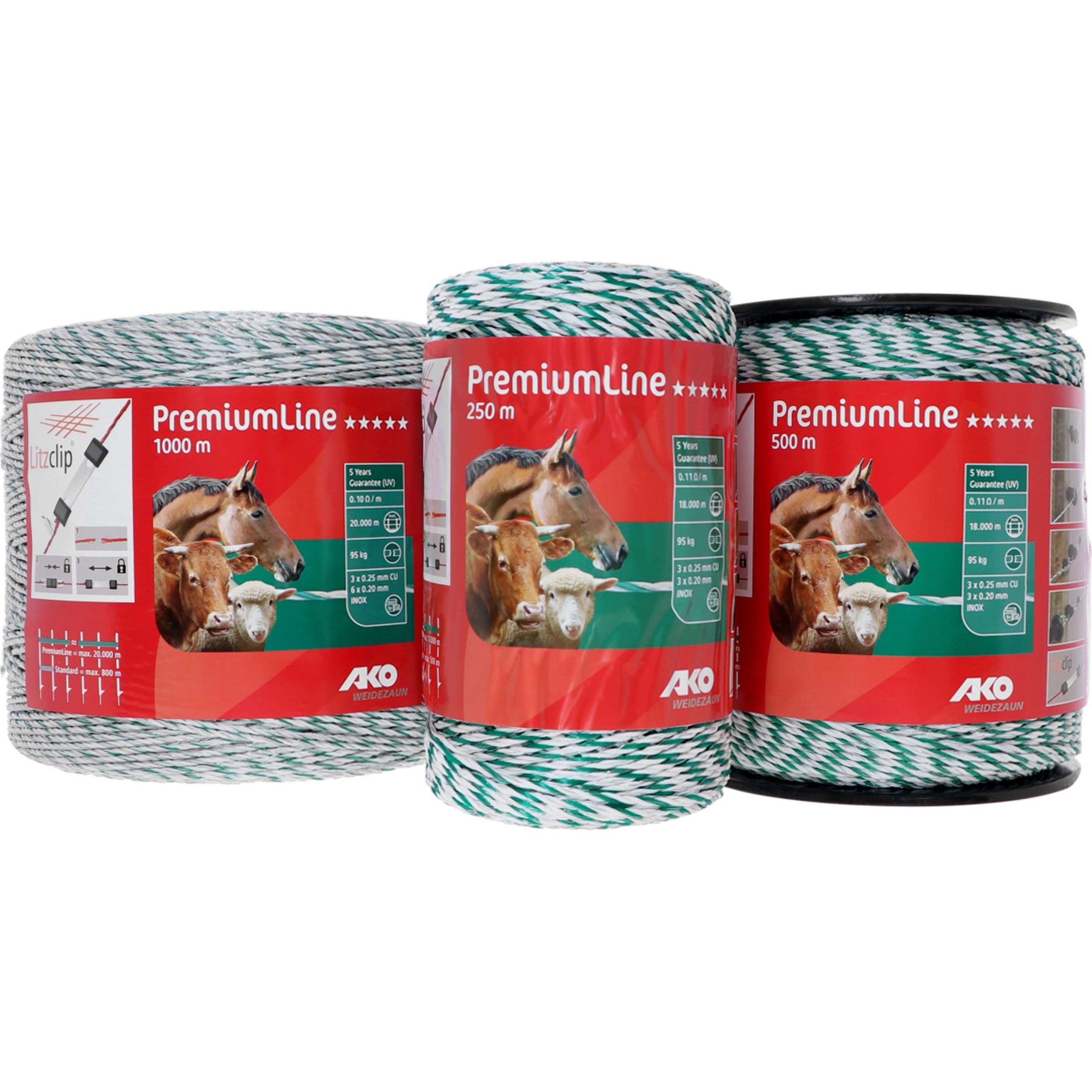 Ako Fil de Clôture PremiumLine Blanc/Vert