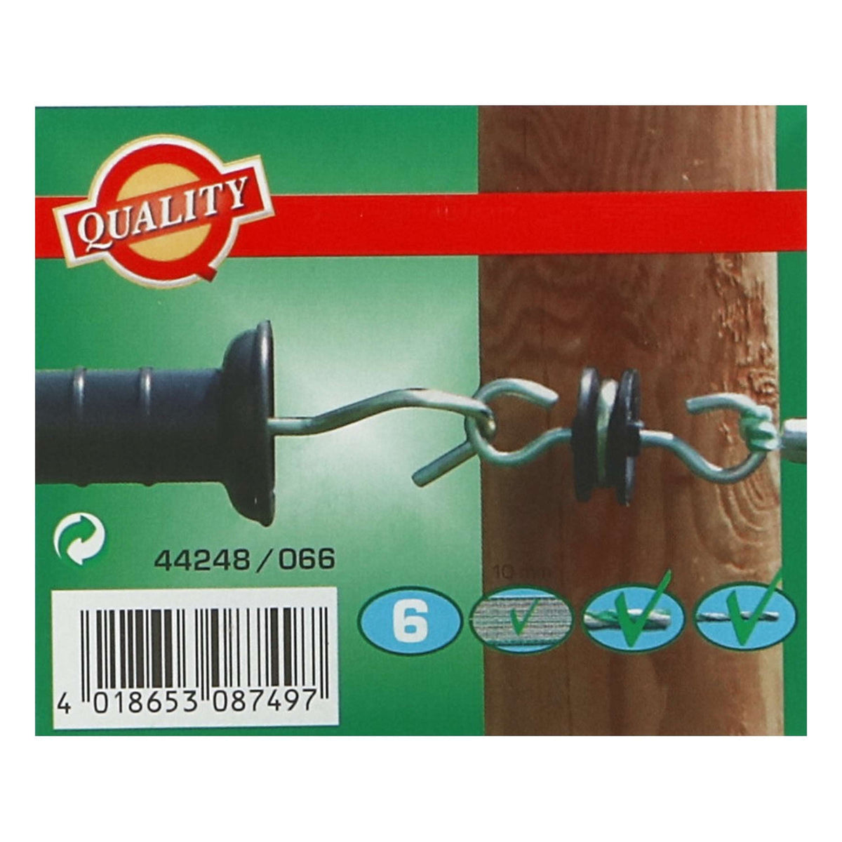 Ako Isolateur Double Ancrage 6 Pièces Noir