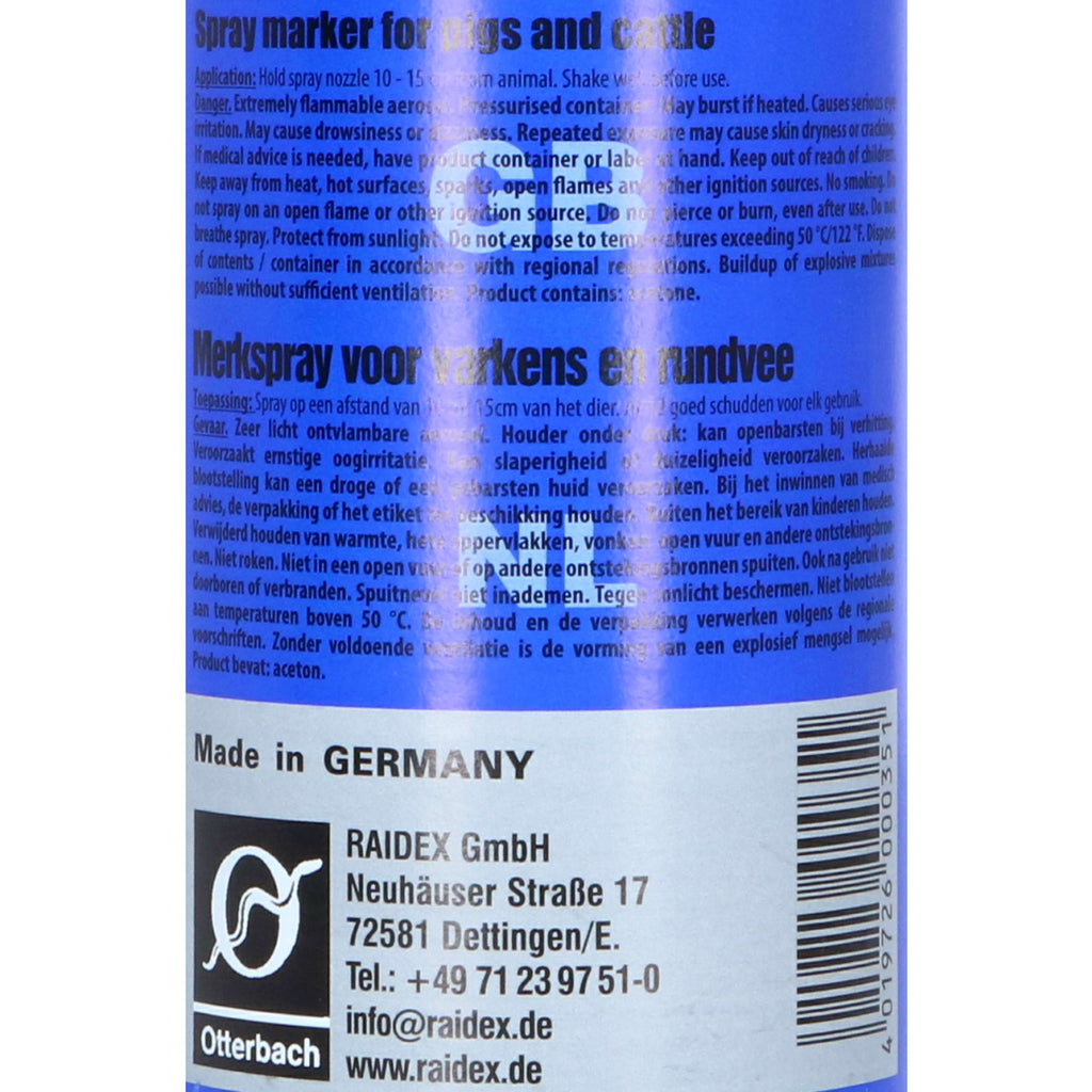 Raidex Spray de marquage Bleu