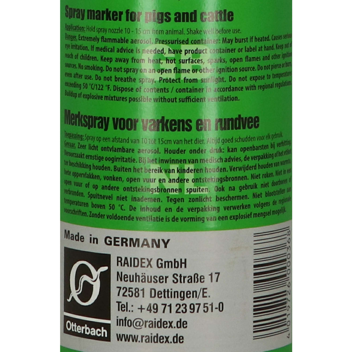 Raidex Spray de marquage Vert