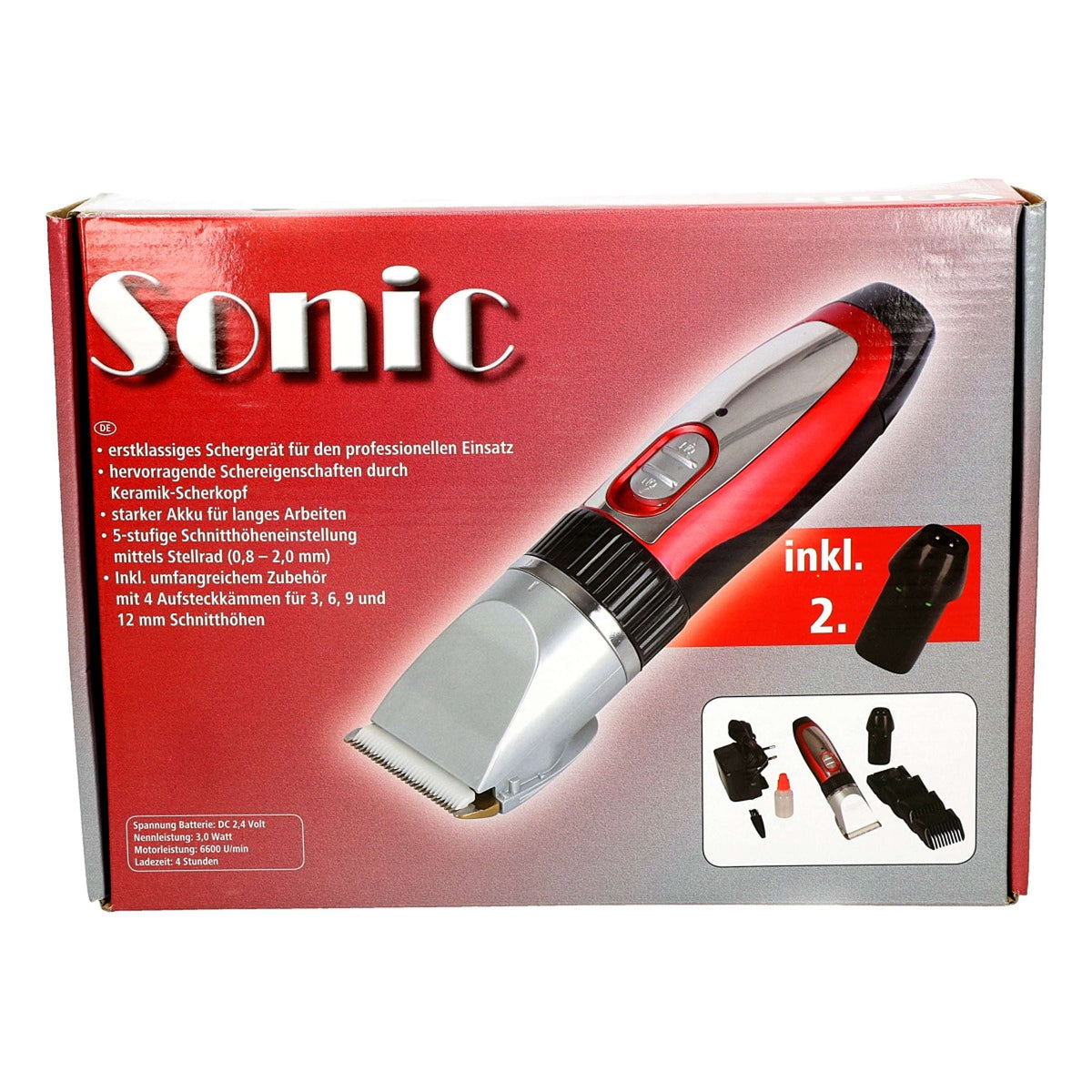 Kerbl Tondeuse de Toilettage à Batterie Sonic avec Accessoires