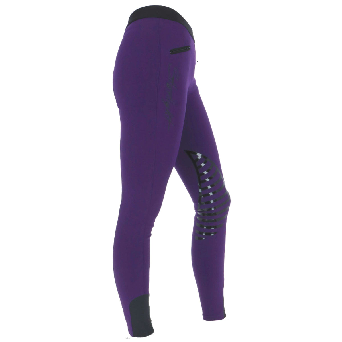 HKM Legging d'Équitation Starlight Enfants Violet/Noir