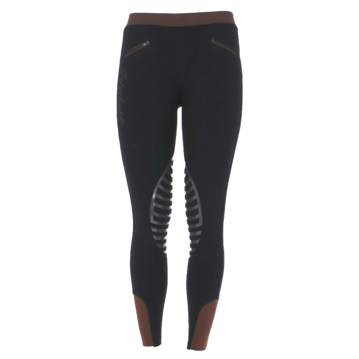 HKM Legging d'Équitation Starlight Femmes Noir/Beige