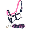 HKM Ensemble Licol Crystal Souple Rembourrage Bleu foncé/Rouge foncé