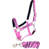 HKM Ensemble Licol Crystal Souple Rembourrage Rose/Bleu foncé