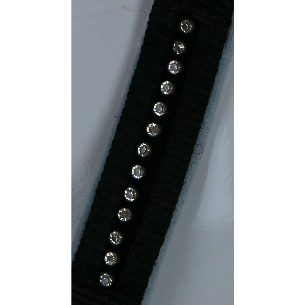 HKM Ensemble Licol Crystal Souple Rembourrage Noir/Gris