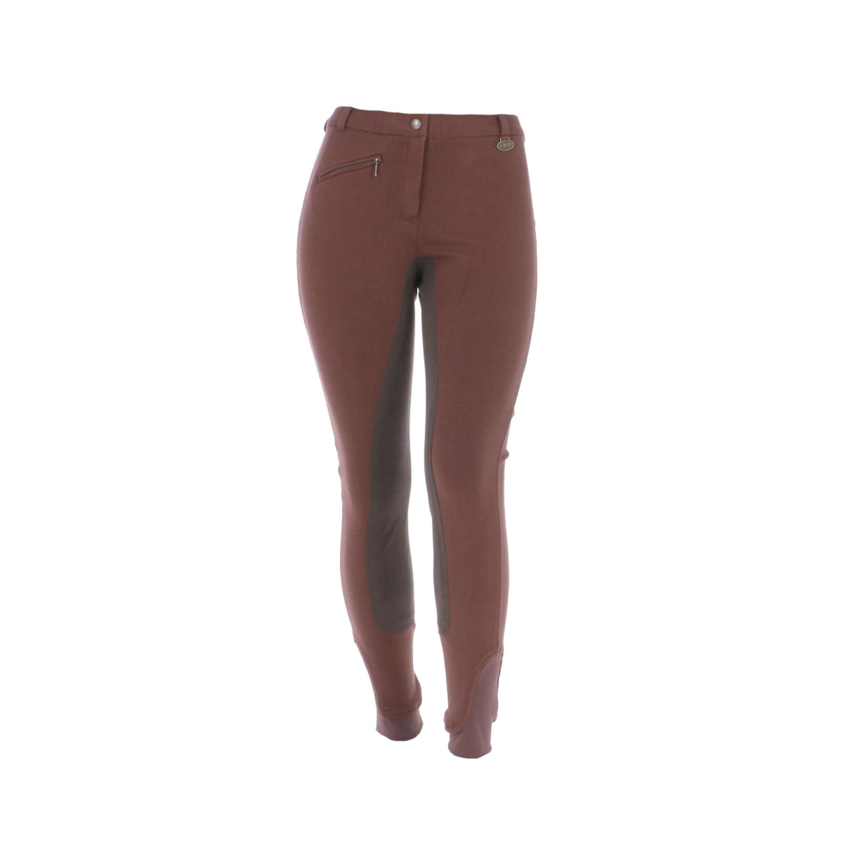 HKM Pantalon d'Équitation Penny Easy 3/4 Fond de peau Marron foncé/Marron foncé