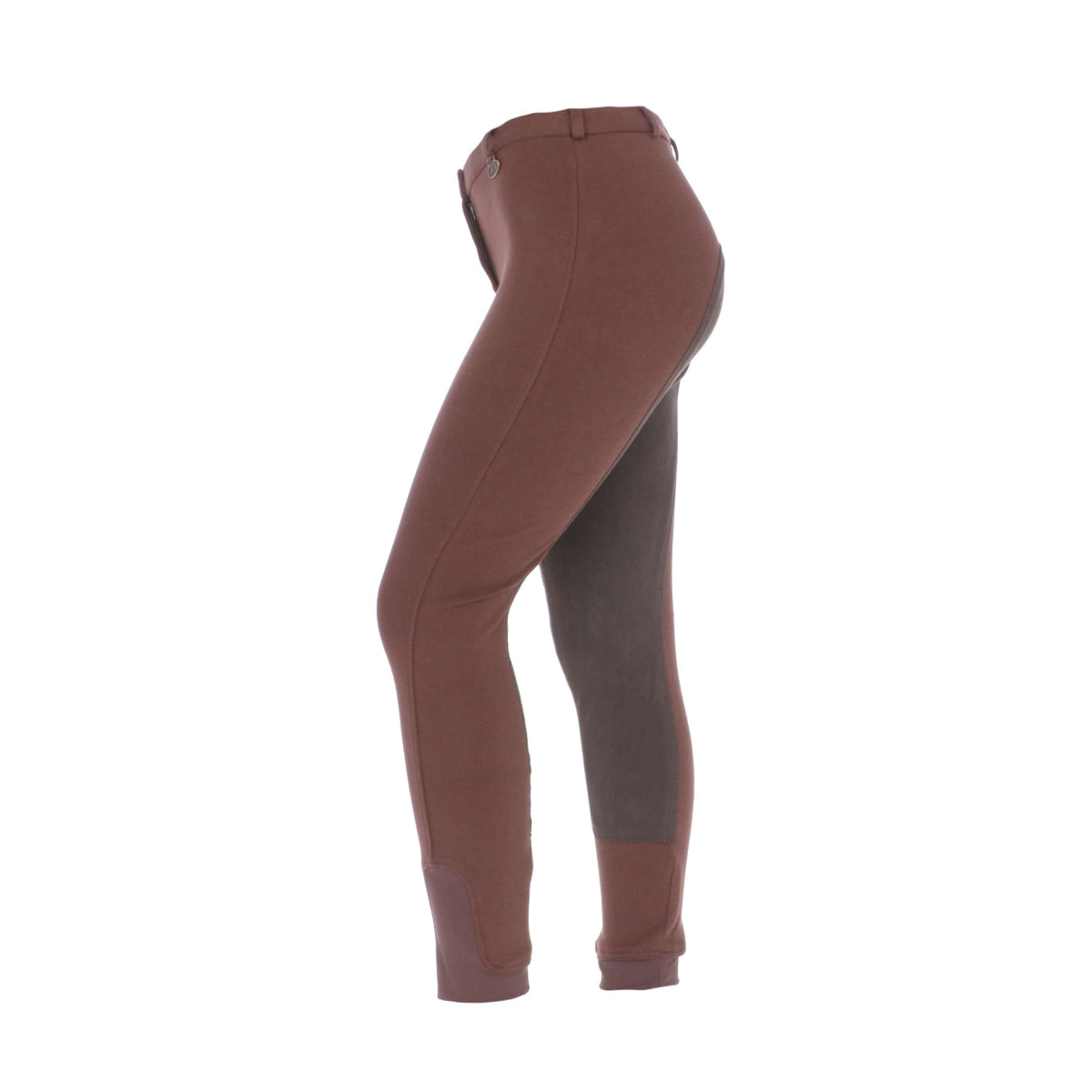 HKM Pantalon d'Équitation Penny Easy 3/4 Fond de peau Marron foncé/Marron foncé