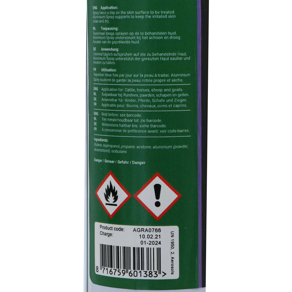 Agradi Horse spray Alumimium pour tous les animaux