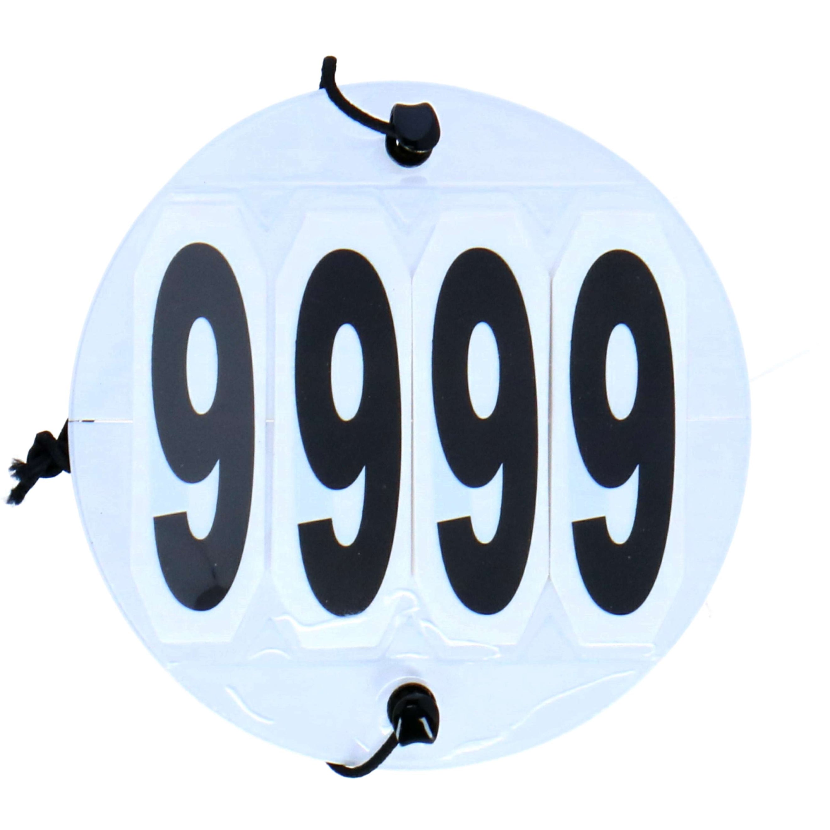 Agradi Numéros de Dossards Rond 000-999 Blanc